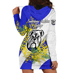 Canterbury Bankstown Bulldogs Hoodie Dress Golden Wattle Floral Polynesian - Australian Flower - Rugby Mascot
