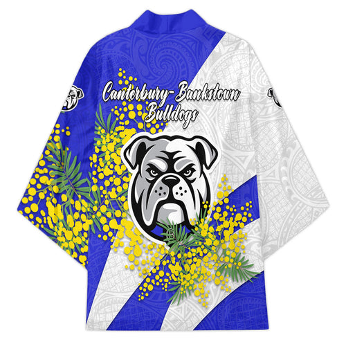 Canterbury Bankstown Bulldogs Kimono Golden Wattle Floral Polynesian - Australian Flower - Rugby Mascot