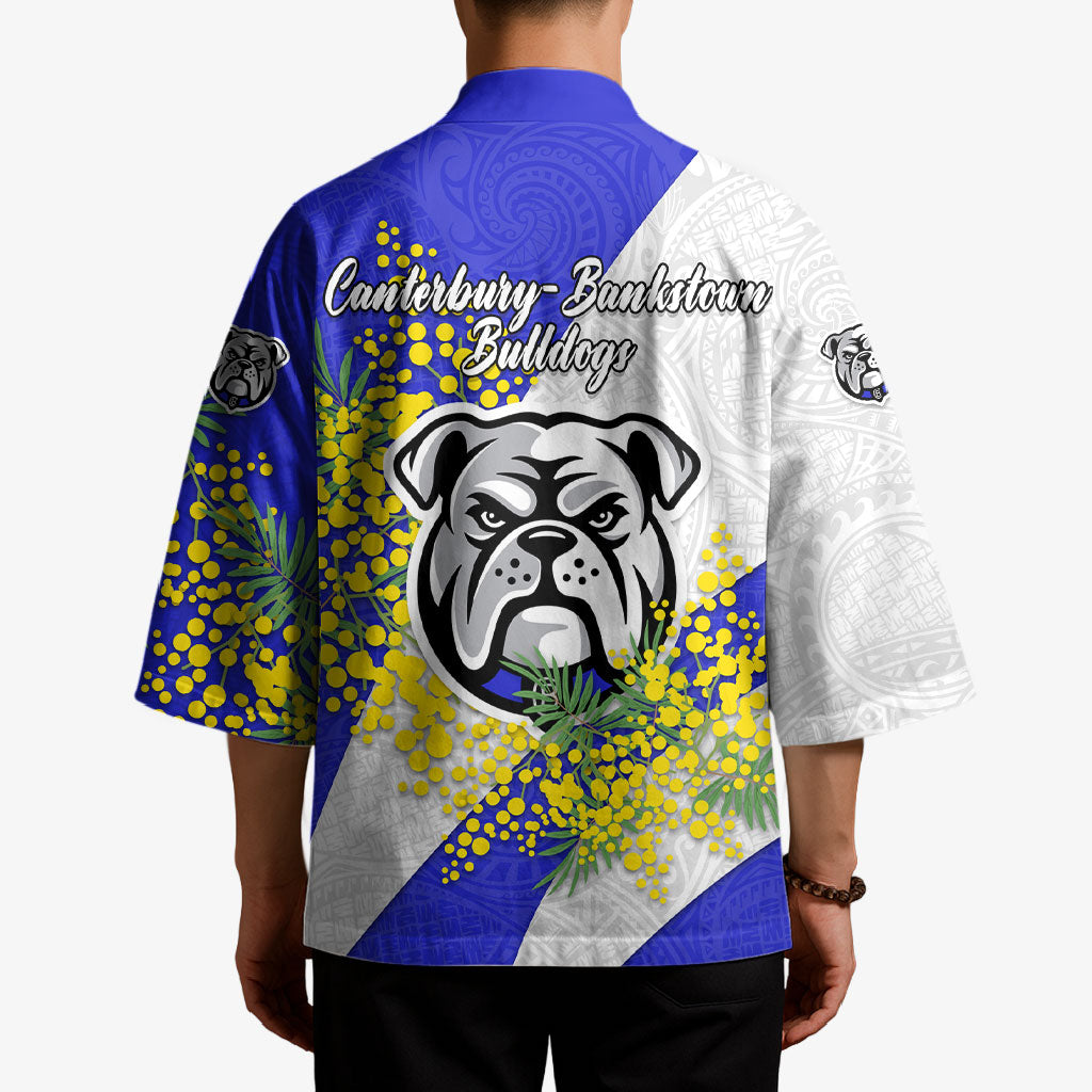 Canterbury Bankstown Bulldogs Kimono Golden Wattle Floral Polynesian - Australian Flower - Rugby Mascot