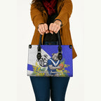 Canterbury Bankstown Bulldogs Leather Bag Golden Wattle Floral Polynesian - Australian Flower - Rugby Mascot