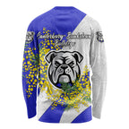 Canterbury Bankstown Bulldogs Long Sleeve Shirt Golden Wattle Floral Polynesian - Australian Flower - Rugby Mascot