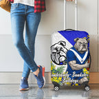 Canterbury Bankstown Bulldogs Luggage Cover Golden Wattle Floral Polynesian - Australian Flower - Rugby Mascot