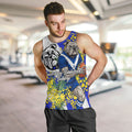 Canterbury Bankstown Bulldogs Men Tank Top Golden Wattle Floral Polynesian - Australian Flower - Rugby Mascot