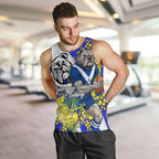 Canterbury Bankstown Bulldogs Men Tank Top Golden Wattle Floral Polynesian - Australian Flower - Rugby Mascot