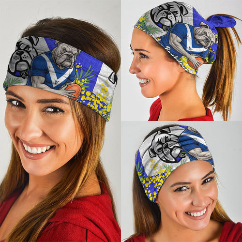 Canterbury Bankstown Bulldogs Neck Gaiter Golden Wattle Floral Polynesian - Australian Flower - Rugby Mascot