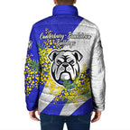 Canterbury Bankstown Bulldogs Padded Jacket Golden Wattle Floral Polynesian - Australian Flower - Rugby Mascot