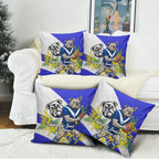 Canterbury Bankstown Bulldogs Pillow Cover Golden Wattle Floral Polynesian - Australian Flower - Rugby Mascot
