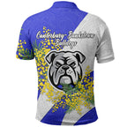 Canterbury Bankstown Bulldogs Polo Shirt Golden Wattle Floral Polynesian - Australian Flower - Rugby Mascot
