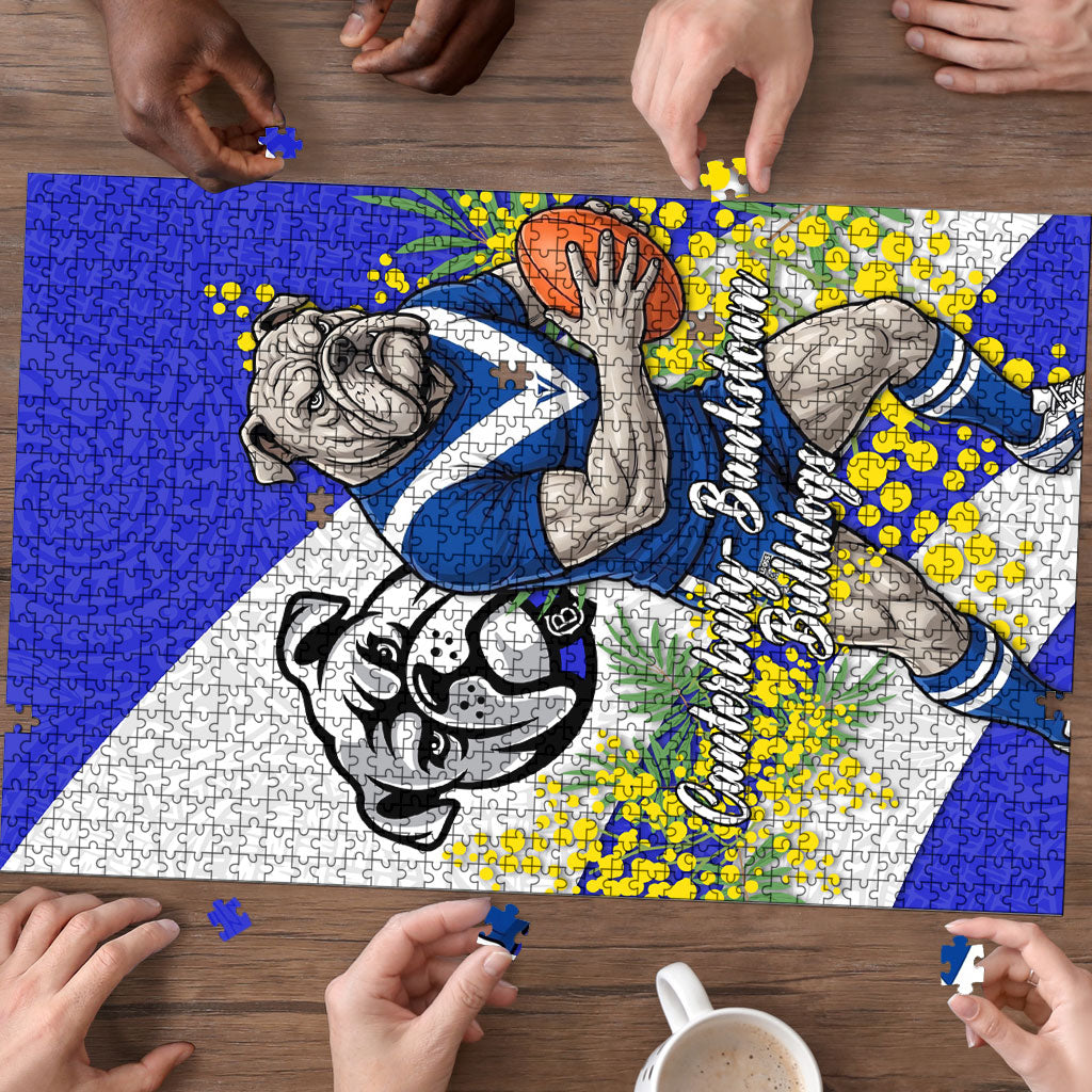 Canterbury Bankstown Bulldogs Puzzle Golden Wattle Floral Polynesian - Australian Flower - Rugby Mascot