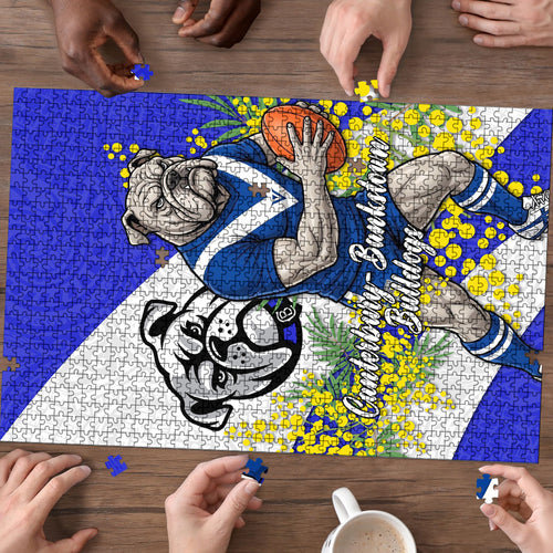 Canterbury Bankstown Bulldogs Puzzle Golden Wattle Floral Polynesian - Australian Flower - Rugby Mascot