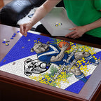 Canterbury Bankstown Bulldogs Puzzle Golden Wattle Floral Polynesian - Australian Flower - Rugby Mascot