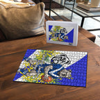 Canterbury Bankstown Bulldogs Puzzle Golden Wattle Floral Polynesian - Australian Flower - Rugby Mascot