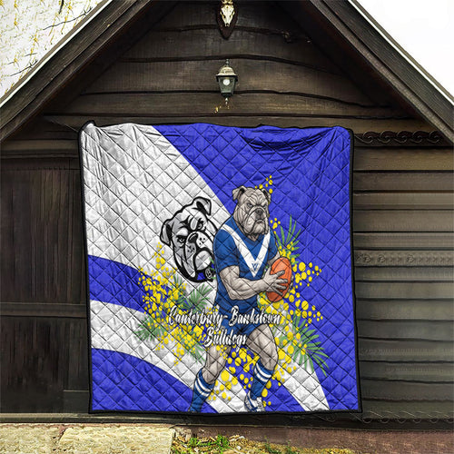 Canterbury Bankstown Bulldogs Quilt Golden Wattle Floral Polynesian - Australian Flower - Rugby Mascot