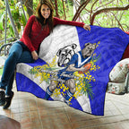 Canterbury Bankstown Bulldogs Quilt Golden Wattle Floral Polynesian - Australian Flower - Rugby Mascot