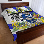 Canterbury Bankstown Bulldogs Quilt Bed Set Golden Wattle Floral Polynesian - Australian Flower - Rugby Mascot