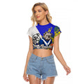 Canterbury Bankstown Bulldogs Raglan Cropped T Shirt Golden Wattle Floral Polynesian - Australian Flower - Rugby Mascot
