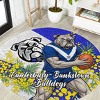 Canterbury Bankstown Bulldogs Round Carpet Golden Wattle Floral Polynesian - Australian Flower - Rugby Mascot