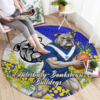 Canterbury Bankstown Bulldogs Round Carpet Golden Wattle Floral Polynesian - Australian Flower - Rugby Mascot