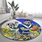 Canterbury Bankstown Bulldogs Round Carpet Golden Wattle Floral Polynesian - Australian Flower - Rugby Mascot