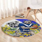 Canterbury Bankstown Bulldogs Round Carpet Golden Wattle Floral Polynesian - Australian Flower - Rugby Mascot