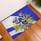 Canterbury Bankstown Bulldogs Rubber Doormat Golden Wattle Floral Polynesian - Australian Flower - Rugby Mascot