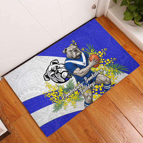 Canterbury Bankstown Bulldogs Rubber Doormat Golden Wattle Floral Polynesian - Australian Flower - Rugby Mascot