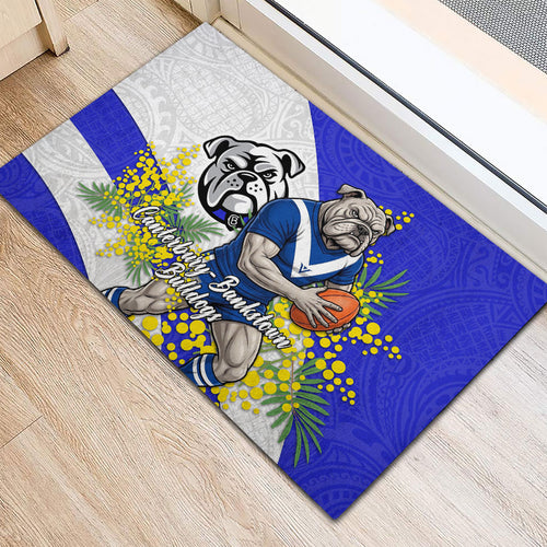 Canterbury Bankstown Bulldogs Rubber Doormat Golden Wattle Floral Polynesian - Australian Flower - Rugby Mascot