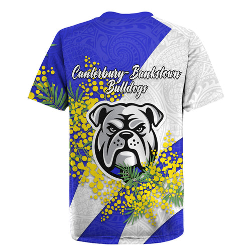 Canterbury Bankstown Bulldogs Rugby Jersey Golden Wattle Floral Polynesian - Australian Flower - Rugby Mascot