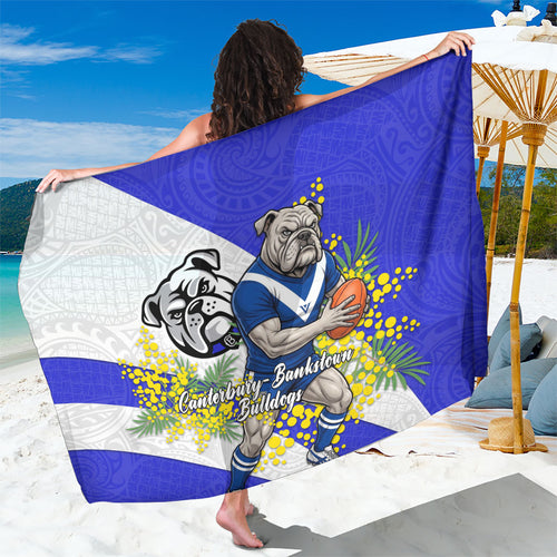Canterbury Bankstown Bulldogs Sarong Golden Wattle Floral Polynesian - Australian Flower - Rugby Mascot