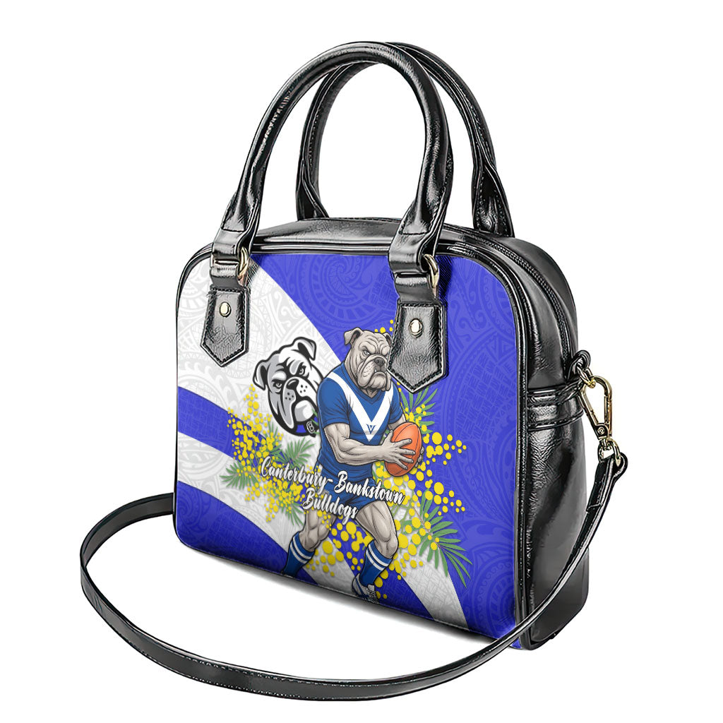 Canterbury Bankstown Bulldogs Shoulder Handbag Golden Wattle Floral Polynesian - Australian Flower - Rugby Mascot