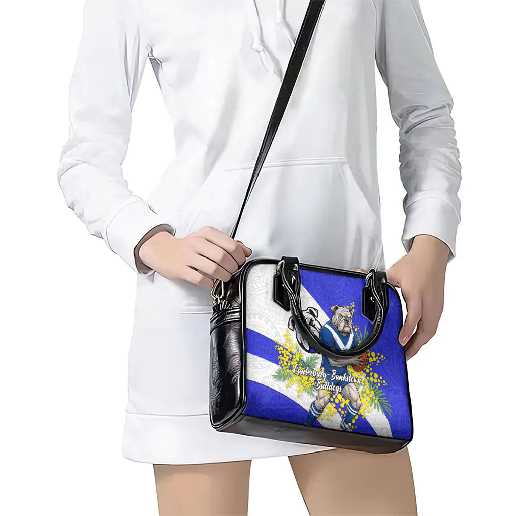 Canterbury Bankstown Bulldogs Shoulder Handbag Golden Wattle Floral Polynesian - Australian Flower - Rugby Mascot