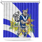 Canterbury Bankstown Bulldogs Shower Curtain Golden Wattle Floral Polynesian - Australian Flower - Rugby Mascot