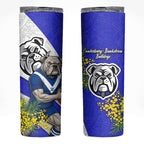 Canterbury Bankstown Bulldogs Skinny Tumbler Golden Wattle Floral Polynesian - Australian Flower - Rugby Mascot