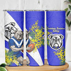 Canterbury Bankstown Bulldogs Skinny Tumbler Golden Wattle Floral Polynesian - Australian Flower - Rugby Mascot