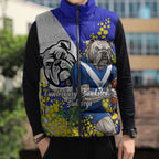 Canterbury Bankstown Bulldogs Sleeveless Puffer Jacket Golden Wattle Floral Polynesian - Australian Flower - Rugby Mascot