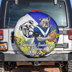 Canterbury Bankstown Bulldogs Spare Tire Cover Golden Wattle Floral Polynesian - Australian Flower - Rugby Mascot