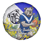 Canterbury Bankstown Bulldogs Spare Tire Cover Golden Wattle Floral Polynesian - Australian Flower - Rugby Mascot