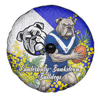 Canterbury Bankstown Bulldogs Spare Tire Cover Golden Wattle Floral Polynesian - Australian Flower - Rugby Mascot