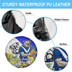 Canterbury Bankstown Bulldogs Spare Tire Cover Golden Wattle Floral Polynesian - Australian Flower - Rugby Mascot