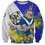 Canterbury Bankstown Bulldogs Sweatshirt Golden Wattle Floral Polynesian - Australian Flower - Rugby Mascot
