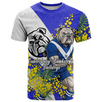 Canterbury Bankstown Bulldogs T Shirt Golden Wattle Floral Polynesian - Australian Flower - Rugby Mascot