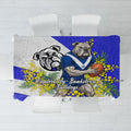 Canterbury Bankstown Bulldogs Tablecloth Golden Wattle Floral Polynesian - Australian Flower - Rugby Mascot