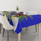 Canterbury Bankstown Bulldogs Tablecloth Golden Wattle Floral Polynesian - Australian Flower - Rugby Mascot