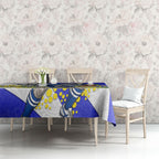 Canterbury Bankstown Bulldogs Tablecloth Golden Wattle Floral Polynesian - Australian Flower - Rugby Mascot