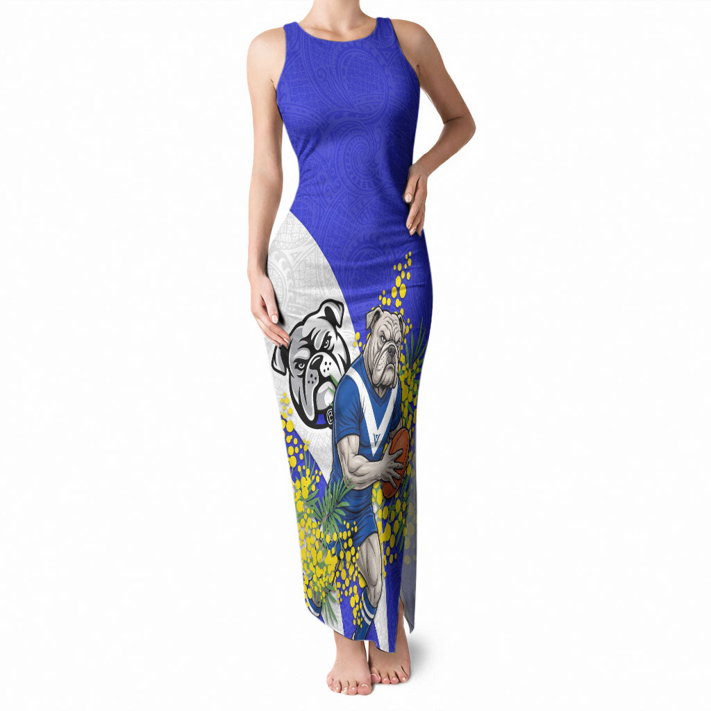 Canterbury Bankstown Bulldogs Tank Maxi Dress Golden Wattle Floral Polynesian - Australian Flower - Rugby Mascot