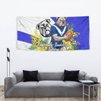 Canterbury Bankstown Bulldogs Tapestry Golden Wattle Floral Polynesian - Australian Flower - Rugby Mascot
