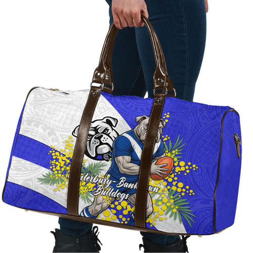 Canterbury Bankstown Bulldogs Travel Bag Golden Wattle Floral Polynesian - Australian Flower - Rugby Mascot