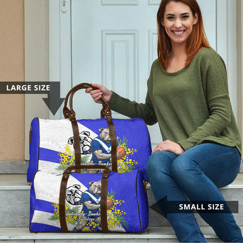 Canterbury Bankstown Bulldogs Travel Bag Golden Wattle Floral Polynesian - Australian Flower - Rugby Mascot
