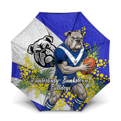 Canterbury Bankstown Bulldogs Umbrella Golden Wattle Floral Polynesian - Australian Flower - Rugby Mascot
