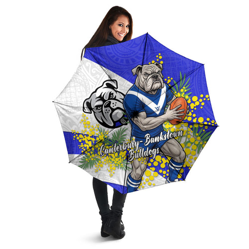 Canterbury Bankstown Bulldogs Umbrella Golden Wattle Floral Polynesian - Australian Flower - Rugby Mascot